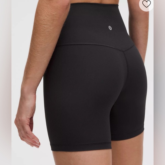 Lululemon Align Ribbed High Rise short 6” Black NWT size 8 - Picture 5 of 16